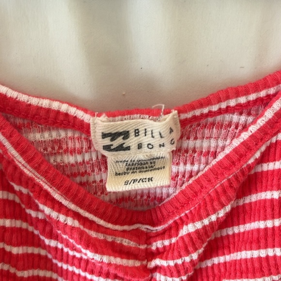 BillaBong small, striped, dark pink and white tanktop. - Picture 3 of 5